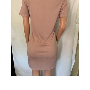 Mauve ribbed dress